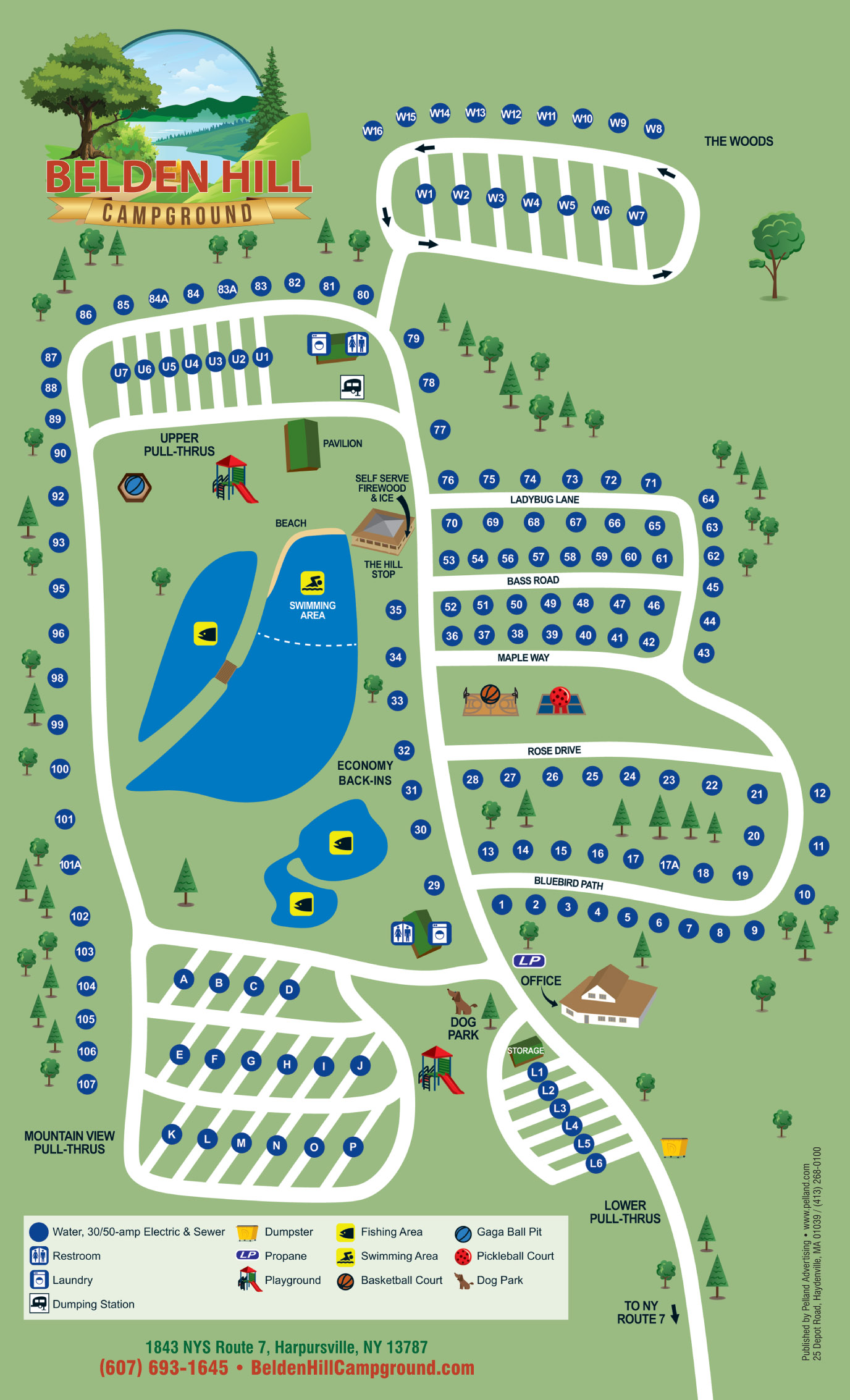 Belden Hill Campground Site Map