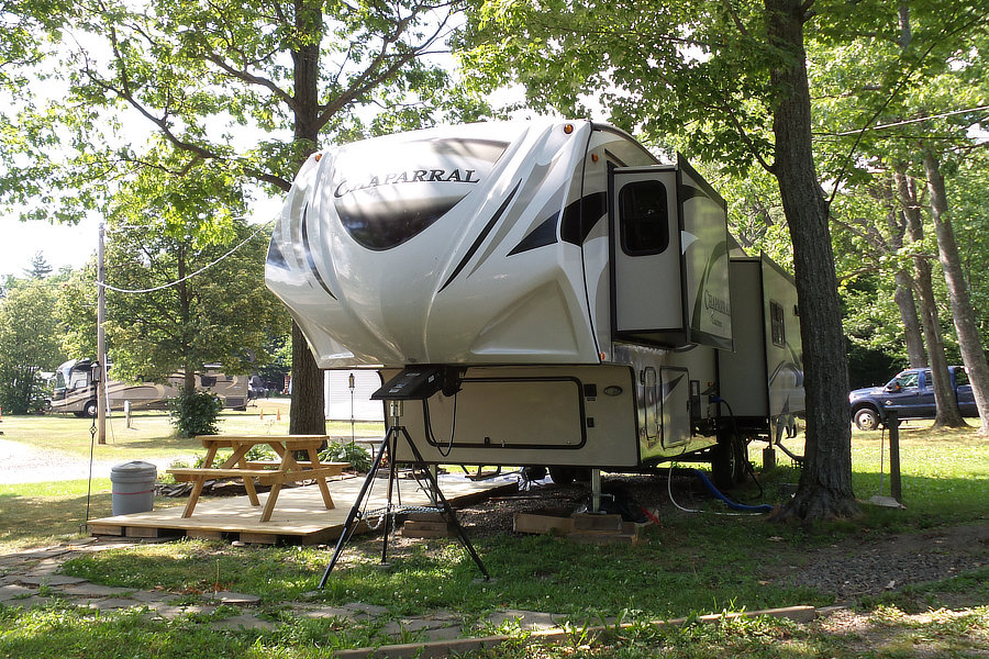 Partially Shaded RV site at Belden Hill Campground